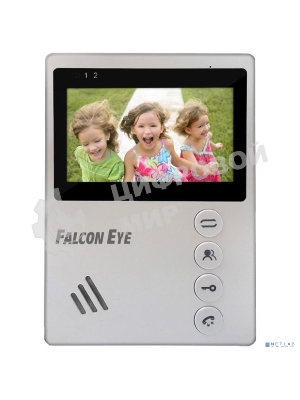 Видеодомофон Falcon Eye VISTA цветной, подключение 2-х вызывных панелей, без трубки (Hands Free), управление электрозамком, цвет корпуса: белый, нап