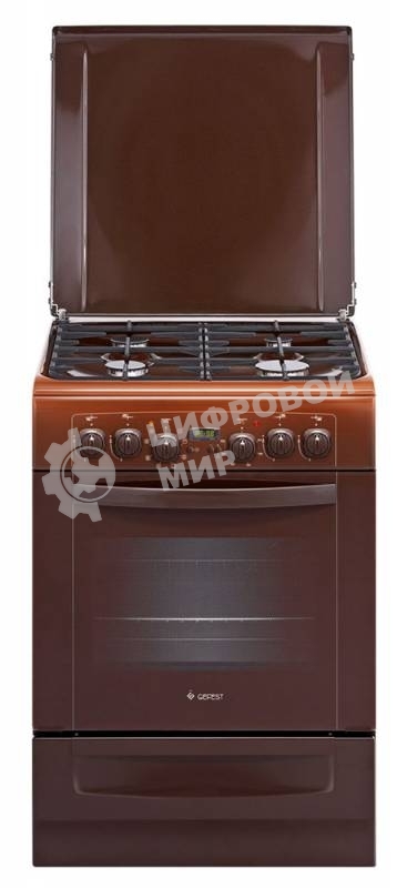 Плита комбинированная Gefest ПГЭ 6102-03 0001 коричневый, конфорок 4 газовых, духовка 55 л, 60 см x 85 см x 60 см