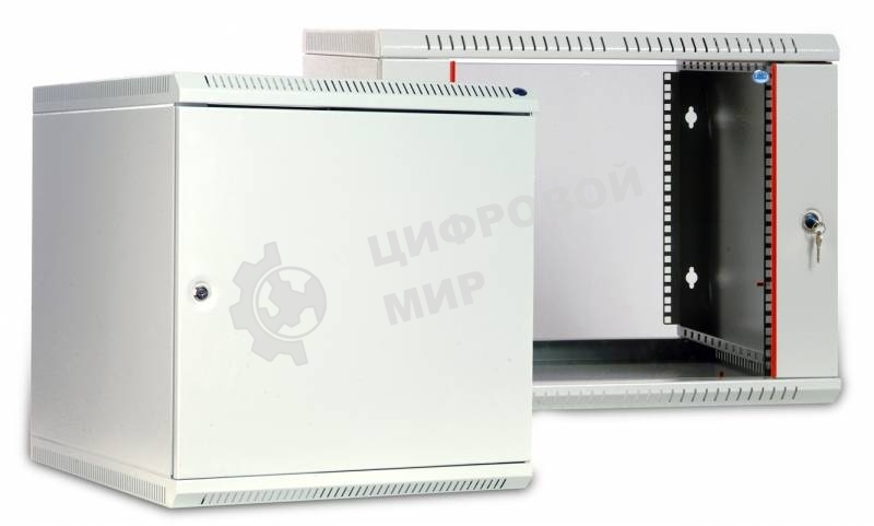 Шкаф настенный ЦМО ШРН-Э-6.350 6U 600x350 мм пер. дв. стекл несъемные бок. пан. серый
