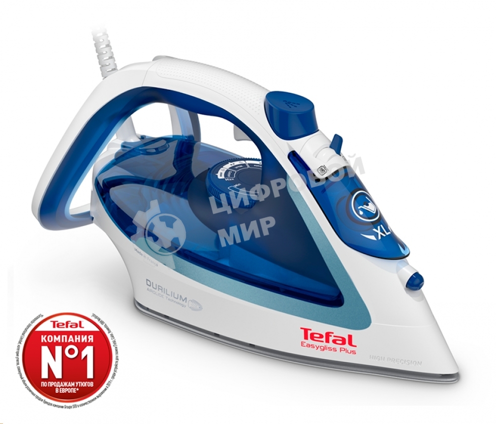 Утюг Tefal FV5715E0, 2200Вт, голубой/белый