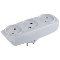 Бытовые удлинители ЭРА SP-3-W белый Тройник 3 гн, без заземл.