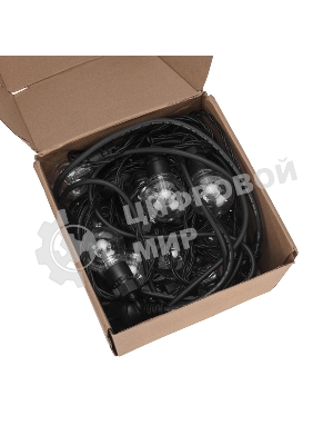 Уличная гирлянда Neon-night Лофт, черный каучук, 20 прозрачных ламп, влагостойкая IP65