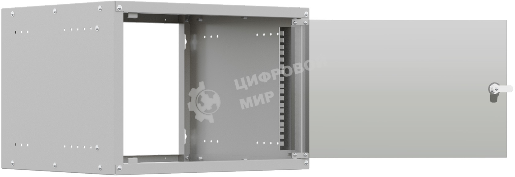 Шкаф коммутационный NTSS LIME (NTSS-WL6U5545GS) настенный 6U 550x450 мм пер. дв. стекл несъемн. бок. пан. 30 кг серый 110 град.