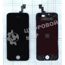 Дисплей для Apple iPhone 5S в сборе с тачскрином (AAA) черный