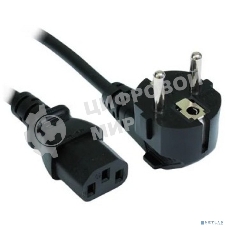 Кабель питания Filum CEE 7/7- С13, 3х0.5мм, 220В, 6A, черный, 3м [FL-PC6-EU-C13-3M] (873334)