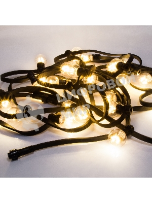 Гирлянда Neon-night LED Galaxy Bulb String 10м, черный каучук, 30 лампx6 LED теплый белый, влагостойкая IP65