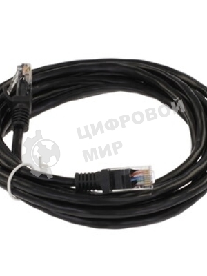 Патч-корд медный UTP Cablexpert PP10-3M/BK cat.5e, 3м, литой, многожильный, черный