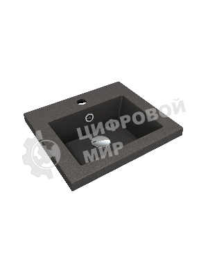 Тумба под раковину Bau Stil Loft black brushed, раковина кварцевая BAU Stil 40, черный металлик, смеситель Hotel Black, черный