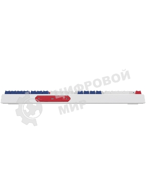 Клавиатура Oklick 725G проводная, USB Type-A, белый/красный