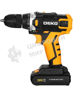 Дрель-шуруповерт Deko Banger 20V ONE+, 20 В, 1,5 Ач, 42 Нм, щеточный