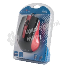 Мышь проводная Oklick 225M черный/красный, 1200 dpi, USB, кнопки - 3