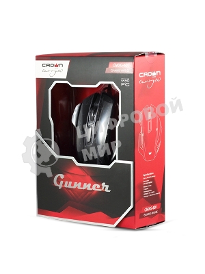 Мышь проводная Crown Gaming CMXG-601 черный, 1800 dpi, USB, кнопки - 7