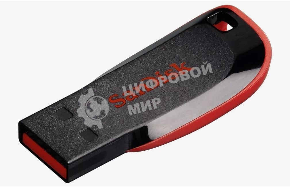 Флешка USB SanDisk Cruzer Blade (SDCZ50-128G-B35), 128Gb, USB 2.0, Type-A, R/W 16/4, черный