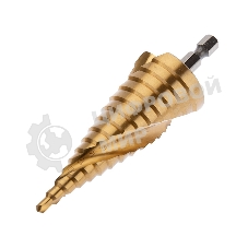 Сверло по металлу ступенчатое Kranz ТИТАН 4,0-32,0 мм 102 мм 65 HRC Р6М5 TiN