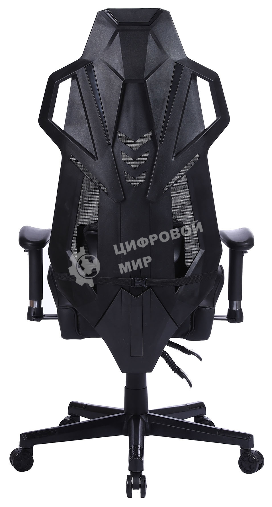 Кресло игровое Cactus CS-CHR-090BL черный, сиденье черный, эко.кожа, крестовина пластик, пластик черный