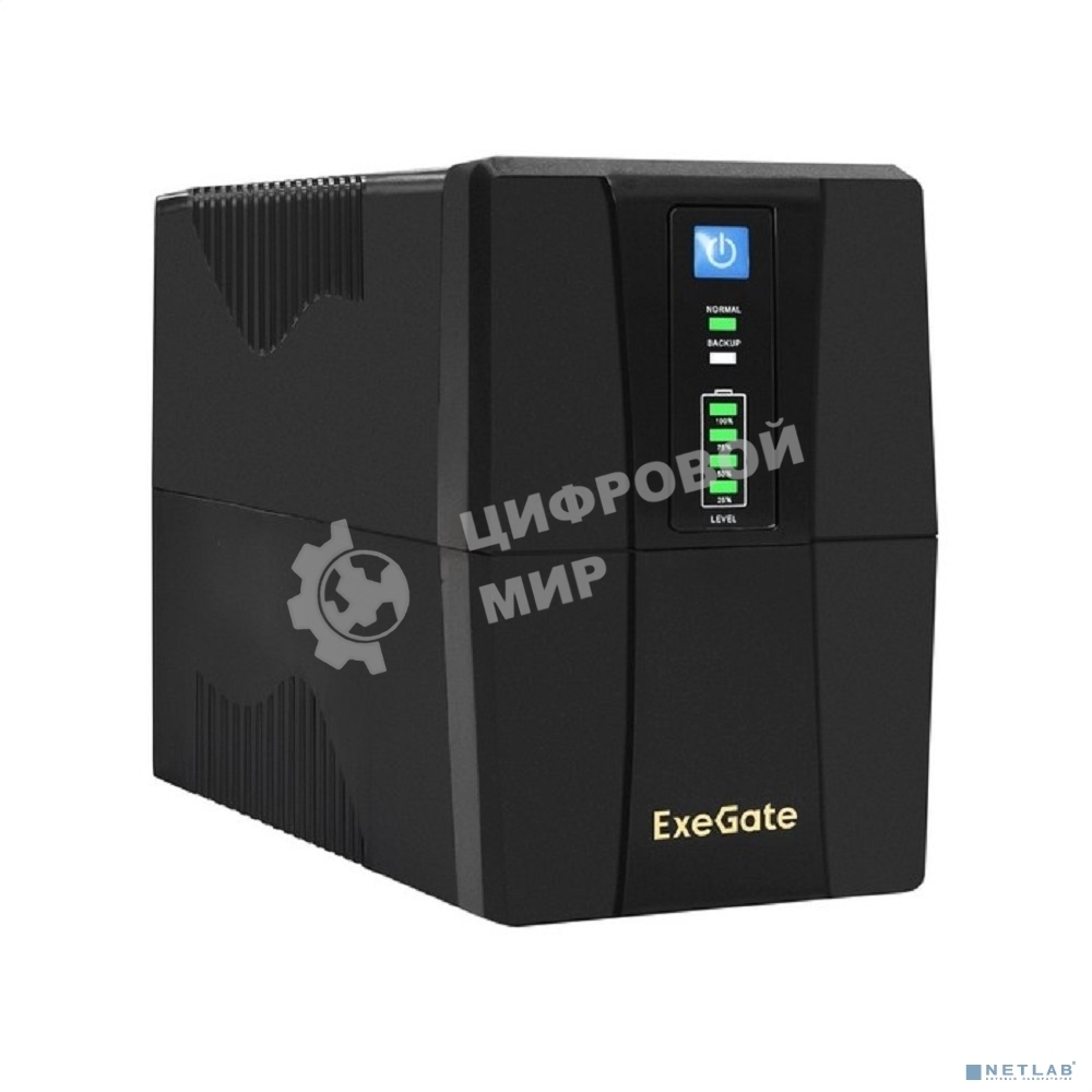 Источник бесперебойного питания ExeGate EX292764RUS SpecialPro UNB-600.LED.AVR.2SH.RJ.USB 600VA/360W, LED, AVR, 2*Schuko, RJ45/11, USB, черный