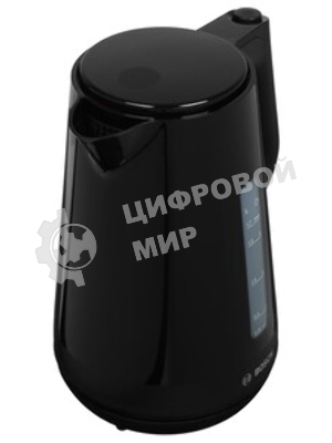 Электрочайник Bosch TWK1M123 черный, 1.7 л, 2400 Вт, скрытый нагревательный элемент