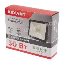 Прожектор светодиодный Rexant 30 Вт, цвет свечения зеленый
