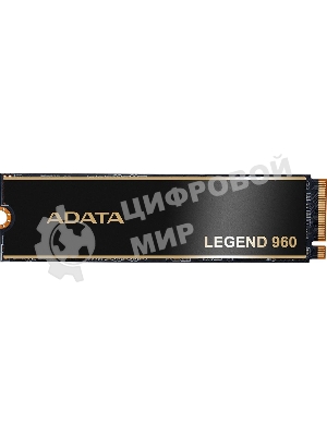 Накопитель SSD ADATA LEGEND 960, 1Tb, PCIe 4.0 x4, M.2 2280, NVMe, R/W 7400/6000, с радиатором