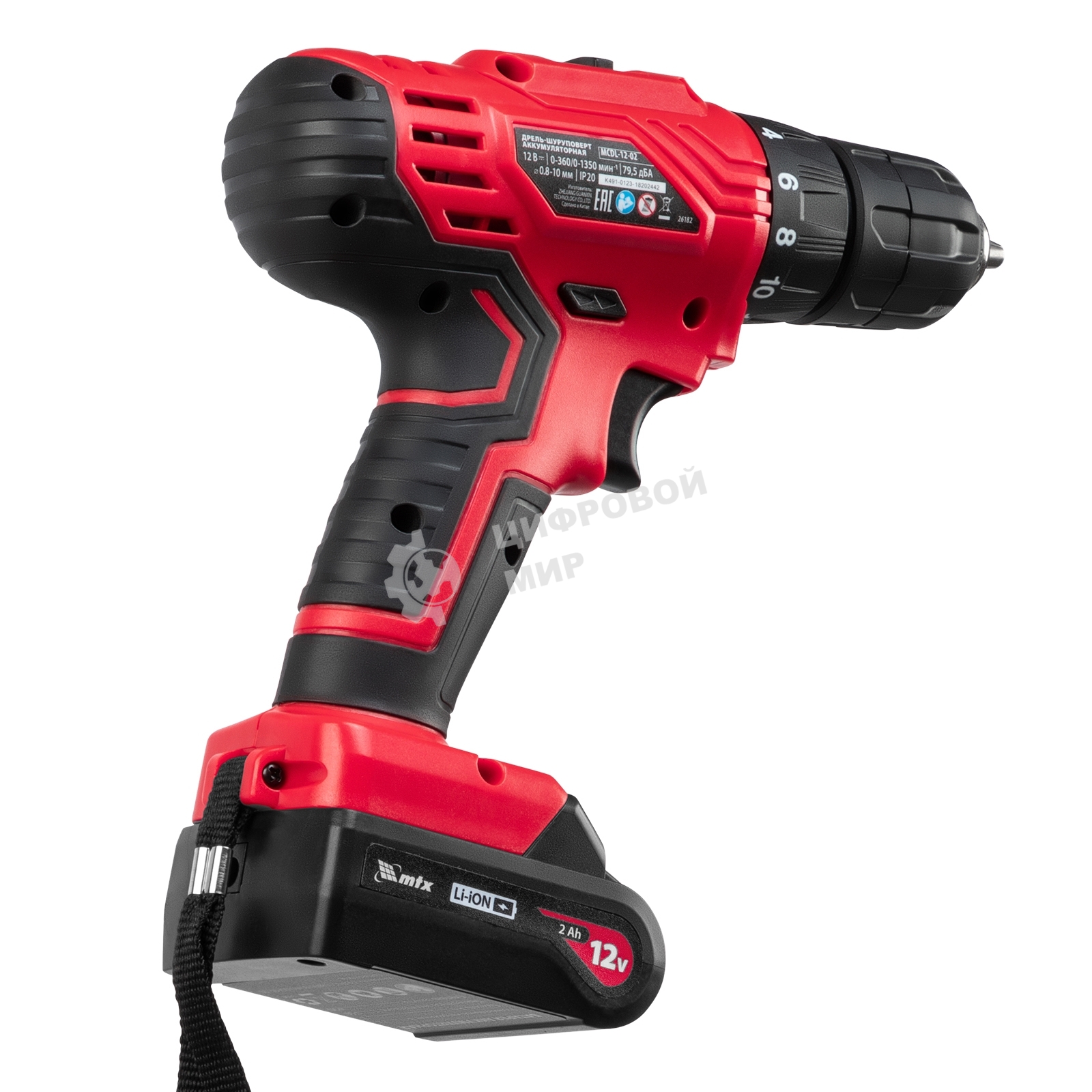 Дрель-шуруповерт аккумуляторная MTX MCDL-12-02, Аккумуляторная, 12В, 2 АКБ, Кейс