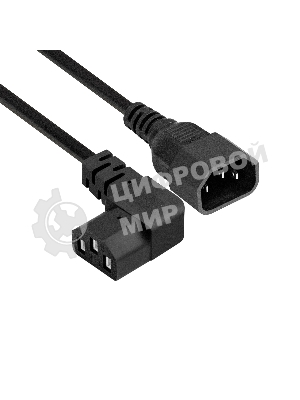 Кабель питания ExeGate Power EC-1,8P (C13 угловой->C14, VDE-250V-3*0.5мм2, медь, черный, 6A, 1.8м)