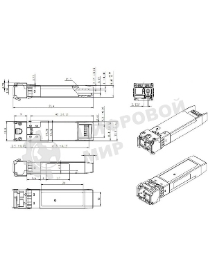 Модуль SNR SFP+ WDM, дальность до 40км (16dB), 1330нм
