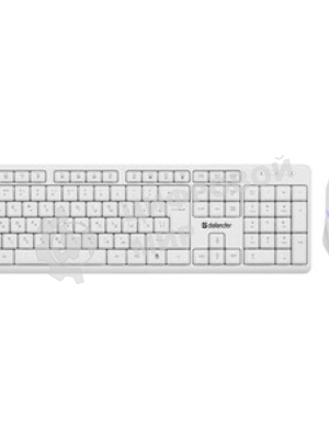 Комплект клавиатура+мышь Defender Motion C-977 проводной, USB, 1600 DPI, белый
