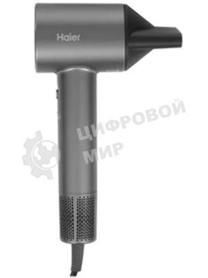 Фен Haier HHD-603 графитовый, 1600 Вт, компактный, ионизация