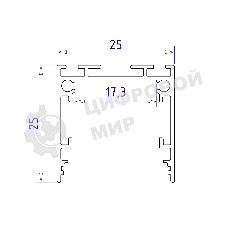 Алюминиевый профиль Ambrella light GP2500BK черный 2000*25*25