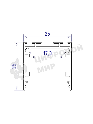 Алюминиевый профиль Ambrella light GP2500BK черный 2000*25*25