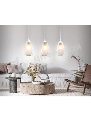 Светильник Ambrella light TR3536/3 WH/CL/FR белый/прозрачный/белый матовый E27*3 max 40W 640*120*820