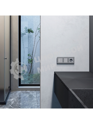 Рамка на 3 поста Slab (серебро софт) W0032965