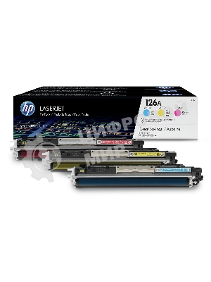 Картридж лазерный комплект HP CF341A голубой/пурпурный/желтый для LJ CP1025 3 х 1000 стр