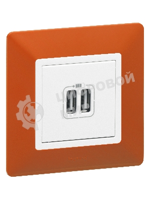 Механизм розетки USB 2-м Valena Life 240В/5В 1500мА с лицевой панелью бел. Leg 753412