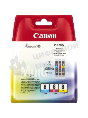 Картридж струйный Canon CLI-8C/M/Y 0621B029 голубой/пурпурный/желтый (420 стр.) для Canon Pixma iP6600D/iP4200/5200