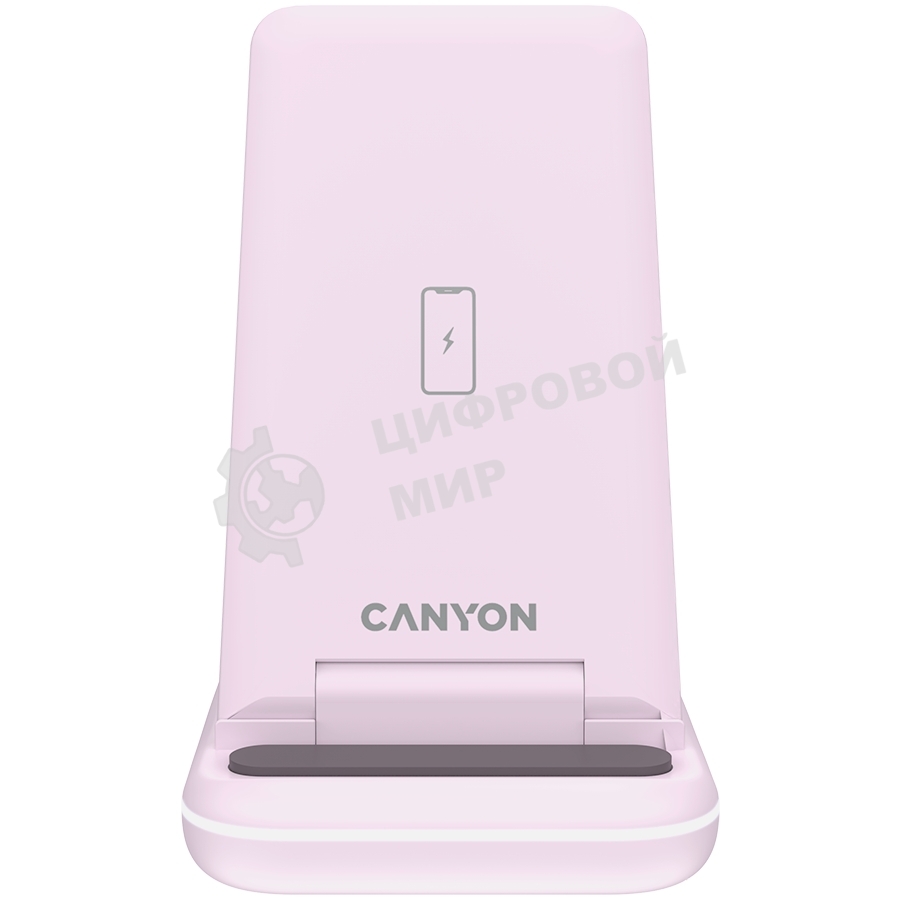 Беспроводное зарядное устройство CANYON WS-304,  Foldable  3in1 Wireless charger, with touch button for Running water light, Input 9V/2A,  12V/1.5AOutput 15W/10W/7.5W/5W, Type c to USB-A cable length 1.2m, with QC18W EU plug,132.51х75х28.58мм, 0.168Kg, Ic