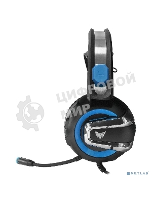 Гарнитура Crown CMGH-3101 чёрный/синий, проводная, подсветка