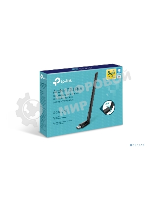 Беспроводный двухдиапазонный USB2.0 адаптер TP-Link Archer T2U Plus, 433 Мбит/с + 200 Мбит/с