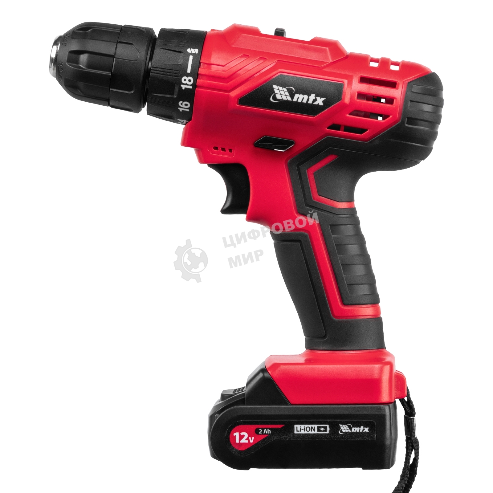 Дрель-шуруповерт аккумуляторная MTX MCDL-12-02, Аккумуляторная, 12В, 2 АКБ, Кейс