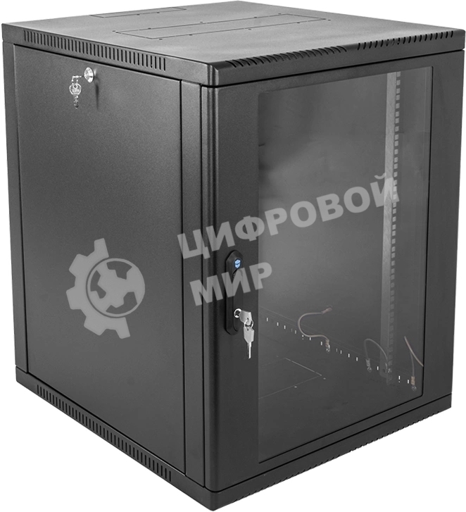 Шкаф ЦМО телекоммуникационный настенный сварной 15U (600 500) съемные стенки, дверь стекло, черный