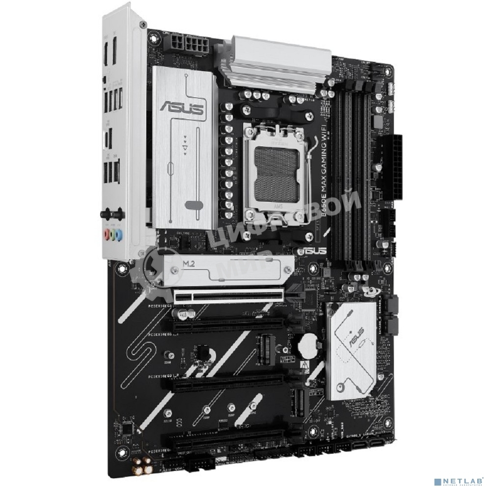 Материнская плата ASUS B650E MAX GAMING WIFI, AM5, AMD B650, 4xDDR5, 4xSATA, 3xM.2, 1xPCIe 5.0 x16, 1xPCIe 4.0 x16, 2xPCIe 3.0 x1, 1xDP, 1xHDMI, 1x2.5Gb LAN, Wi-Fi 6E, Bluetooth 5.3, 4xUSB-A 10Gbps, 1xUSB-C 10Gbps, 2xUSB-A 5Gbps, 2xUSB-A 2.0, 3x3.5 мм, 7.