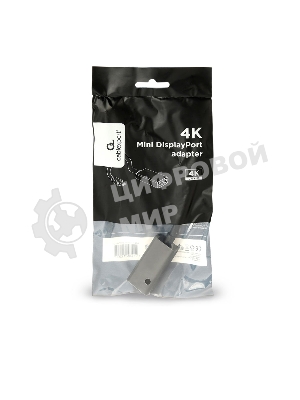 Переходник miniDisplayPort -> DisplayPort, Cablexpert A-mDPM-DPF4K-01, 4K, 20M/20F, длина 16см, черный, пакет