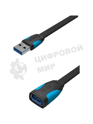 Кабель-удлинитель Vention USB 3.0 AM/AF - 2 м плоский VAS-A13-B200