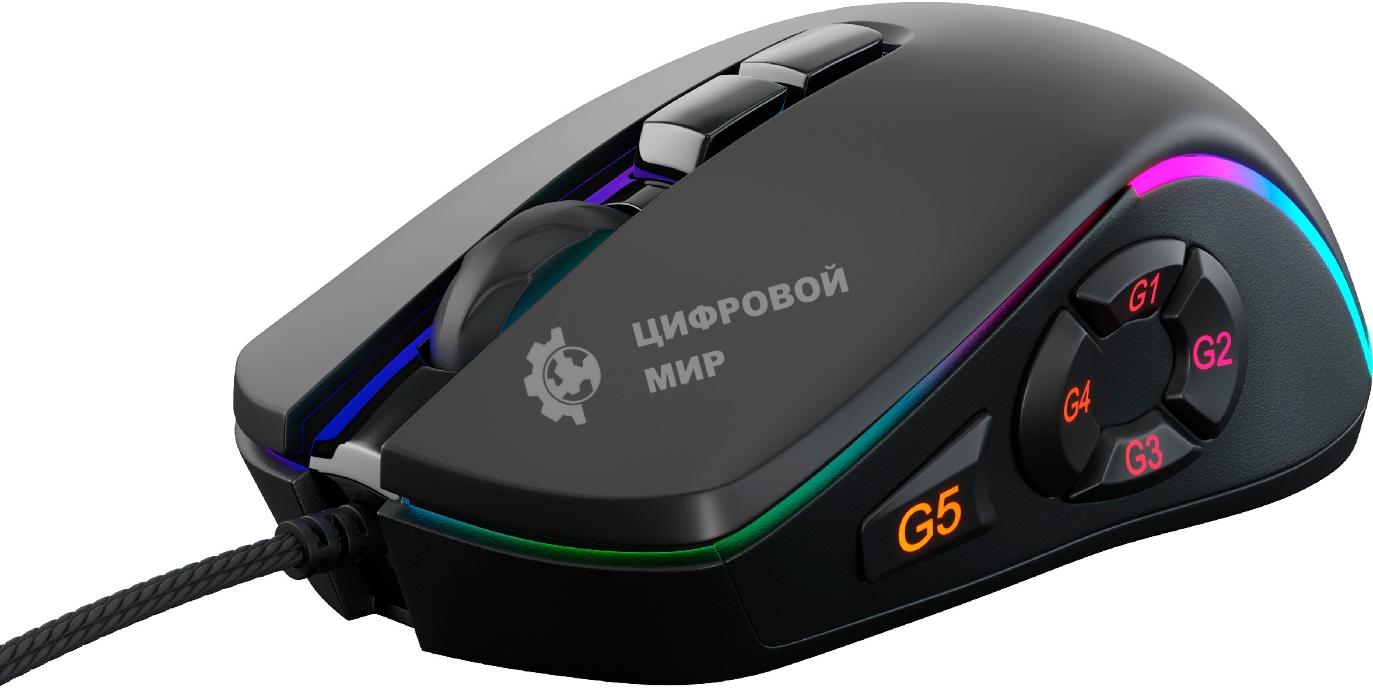 Мышь проводная GMNG XM003 черный, 32000 dpi, USB, кнопки - 10