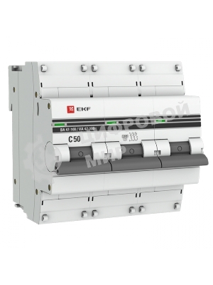 Выключатель автоматический EKF mcb47100-3-50C-pro 3P 50А (C) 10kA ВА 47-100 EKF PROxima