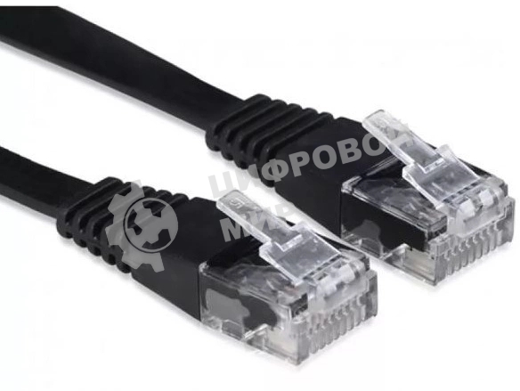 Патч-корд Buro cat.5E molded 1м черный RJ-45 (m)-RJ-45 (m)