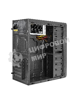 Компьютерный корпус Miditower ExeGate UN-605B-UNS350 (ATX, БП UNS350 с вент. 12см, 2хUSB, аудио, блокировка, черный)