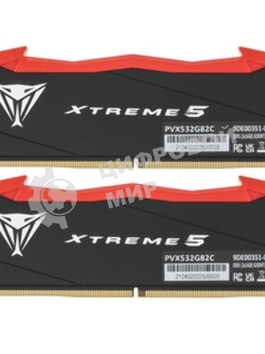 Оперативная память Patriot Viper Xtreme 5, DDR5, 32Gb (2x16Gb), 8000MHz, CL38, DIMM, с радиаторами, RGB, серебристый