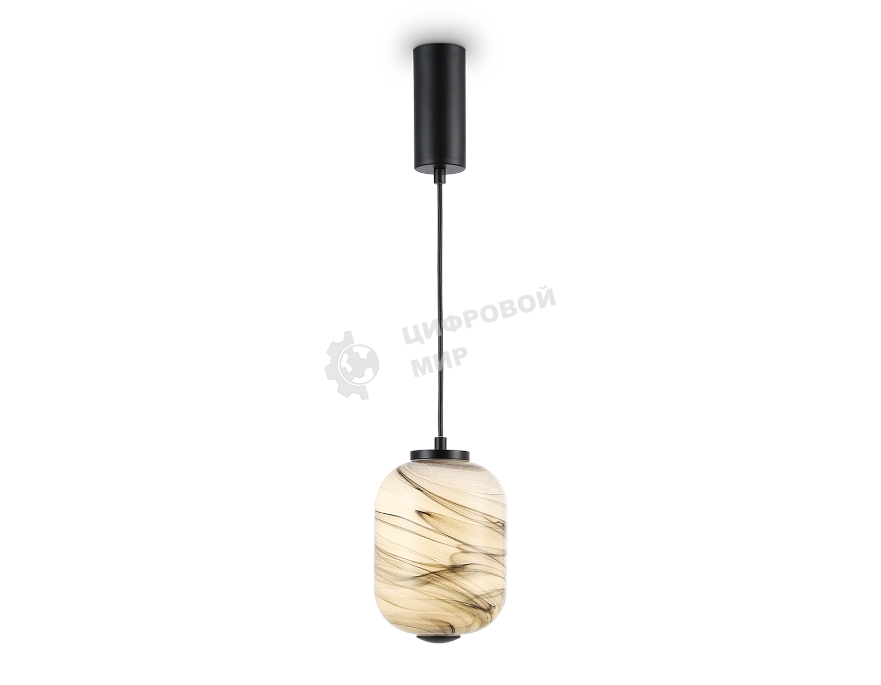 Подвесной светодиодный светильник Ambrella light LH11031 BK/MG черный/мраморно-серый 8W 3000K D150*1585