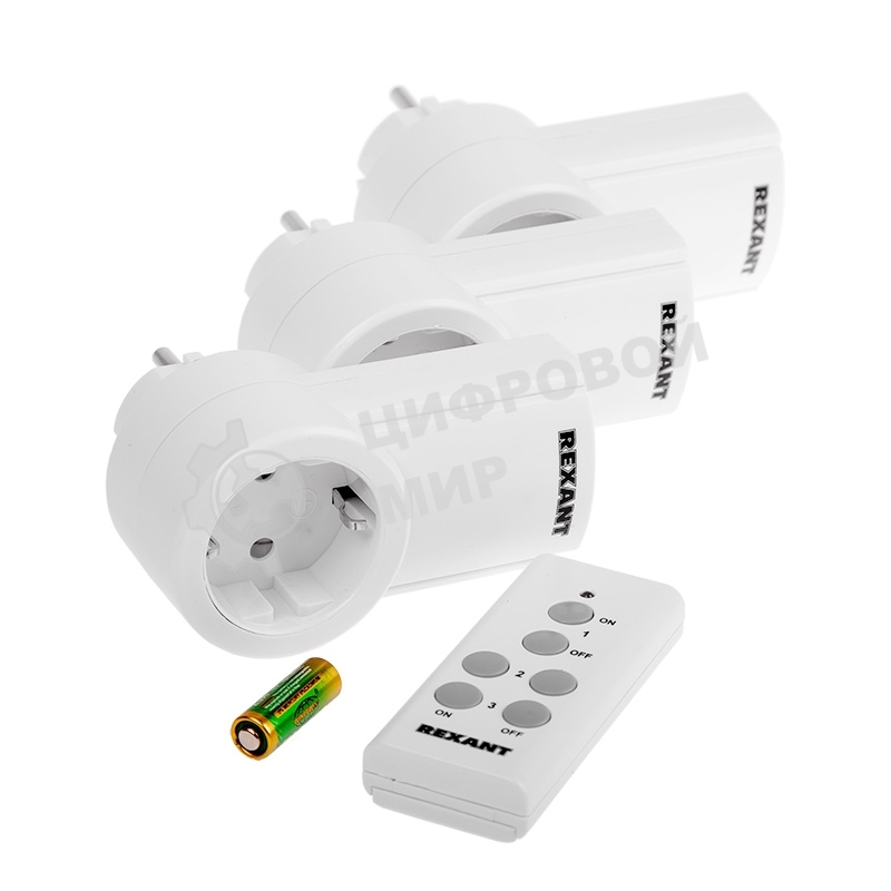 Радиоуправляемая розетка c пультом Rexant RX-003 (один пульт, три розетки)